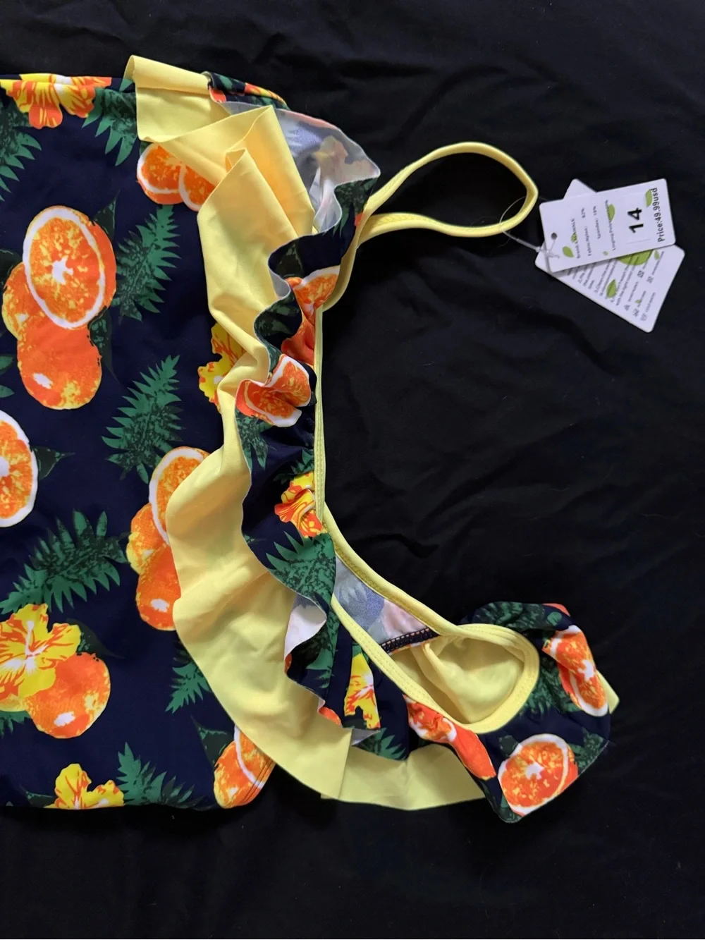 Bathing suit tropical pattern size 14 girls